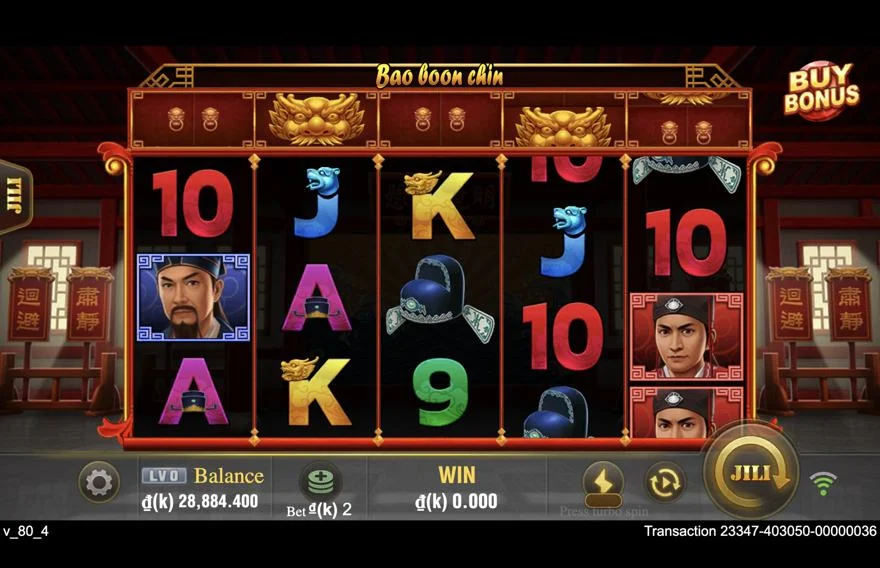 Ảnh màn hình gameplay game Bao boon chin (slot JILI) chơi tại LC79