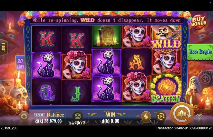 Ảnh màn hình gameplay game Bone Fortune (slot JILI) chơi tại LC79