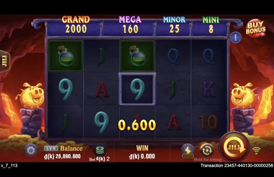 Ảnh màn hình gameplay game Devil Fire 2 (slot JILI) chơi tại LC79