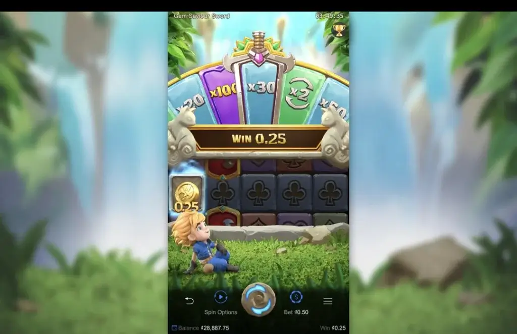Ảnh giao diện chính game Gem Saviour Sword (slot PG) chơi tại LC79