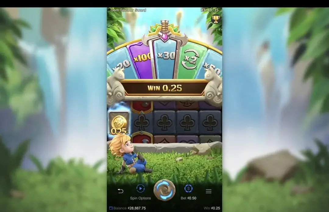 Ảnh giao diện chính game Gem Saviour Sword (slot PG) chơi tại LC79