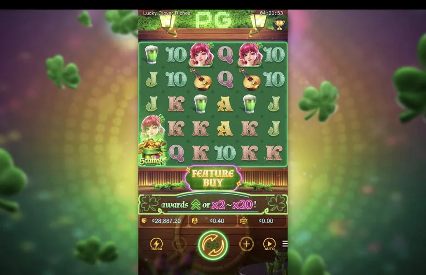 Ảnh màn hình gameplay game Lucky Clover Riches (slot PG) chơi tại LC79