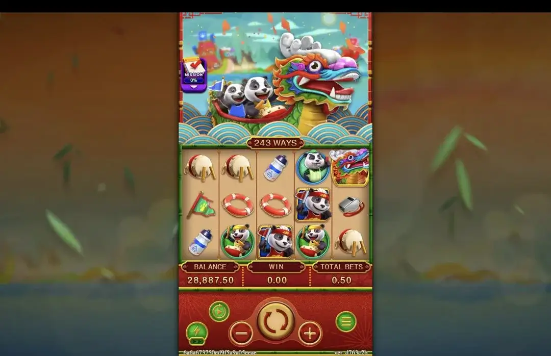 Ảnh giao diện chính game PANDA DRAGON BOAT (slot FC) chơi tại LC79