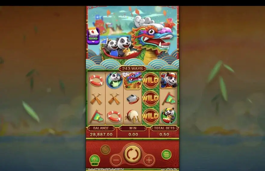 Ảnh màn hình gameplay game PANDA DRAGON BOAT (slot FC) chơi tại LC79