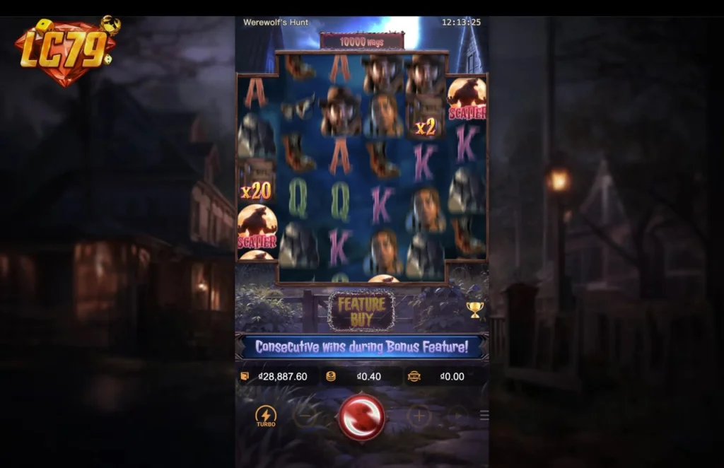 Ảnh giao diện chính game Werewolf's Hunt (slot PG) chơi tại LC79