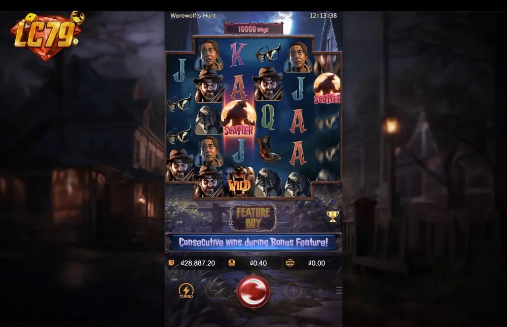 Ảnh màn hình gameplay game Werewolf's Hunt (slot PG) chơi tại LC79