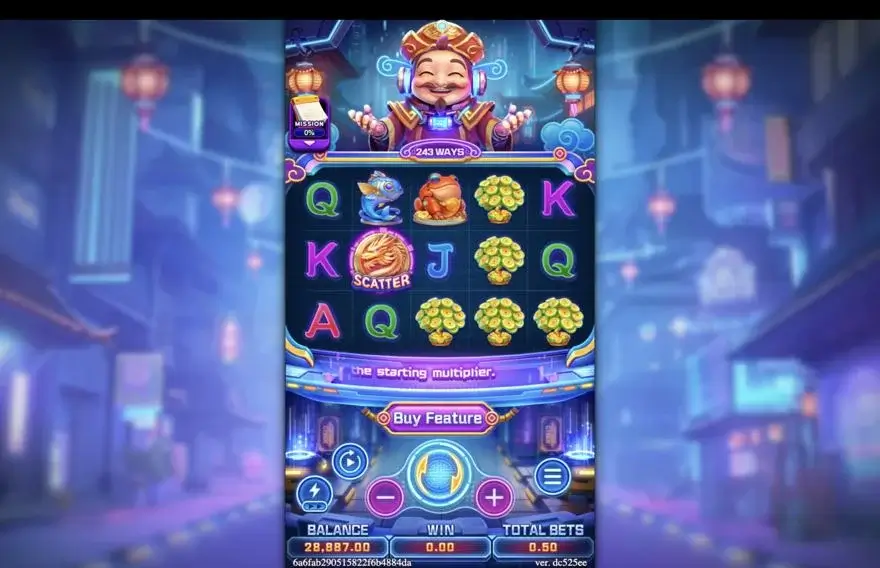 Ảnh màn hình gameplay game CYBER GOD OF FORTUNE⁺ (slot FC) chơi tại LC79