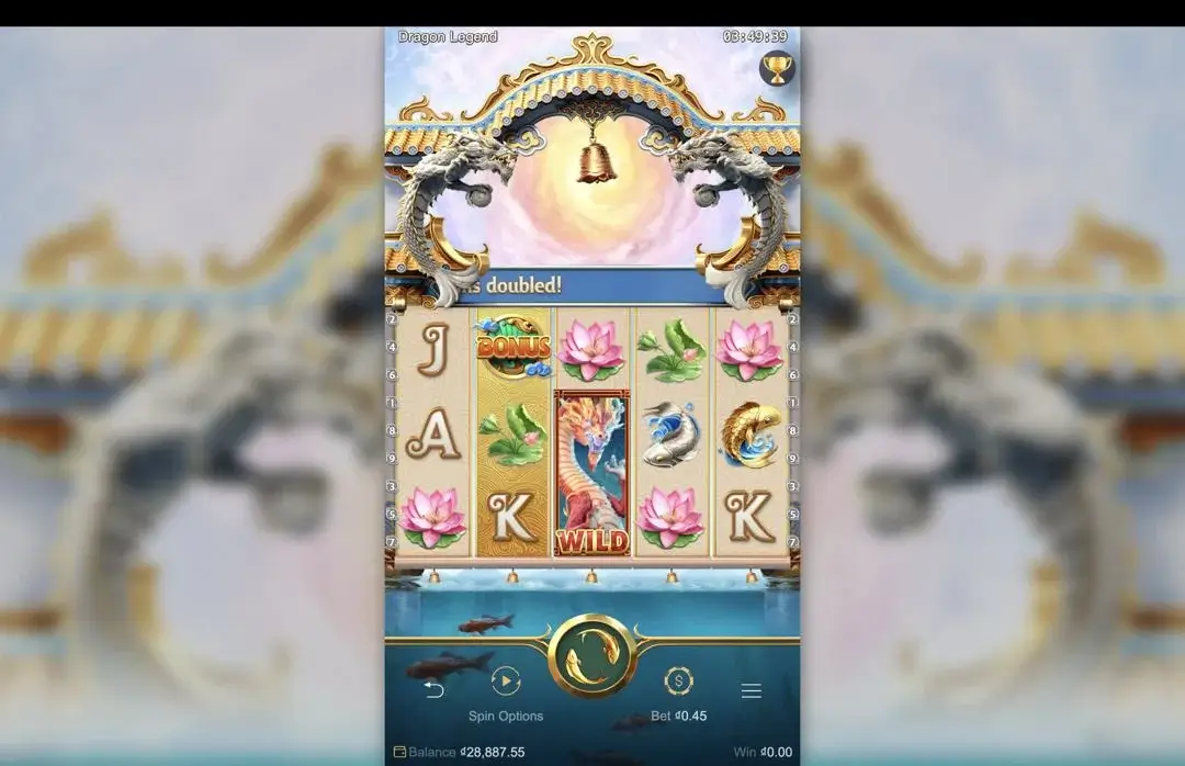 Ảnh giao diện chính game Dragon Legend (slot PG) chơi tại LC79