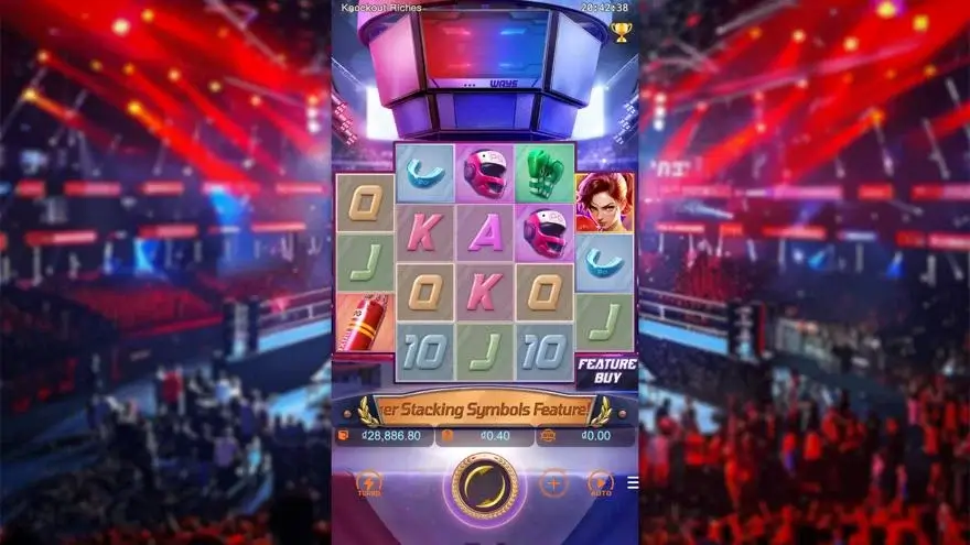 Ảnh bảng biểu tượng & tính năng game Knockout Riches (slot PG) chơi tại LC79