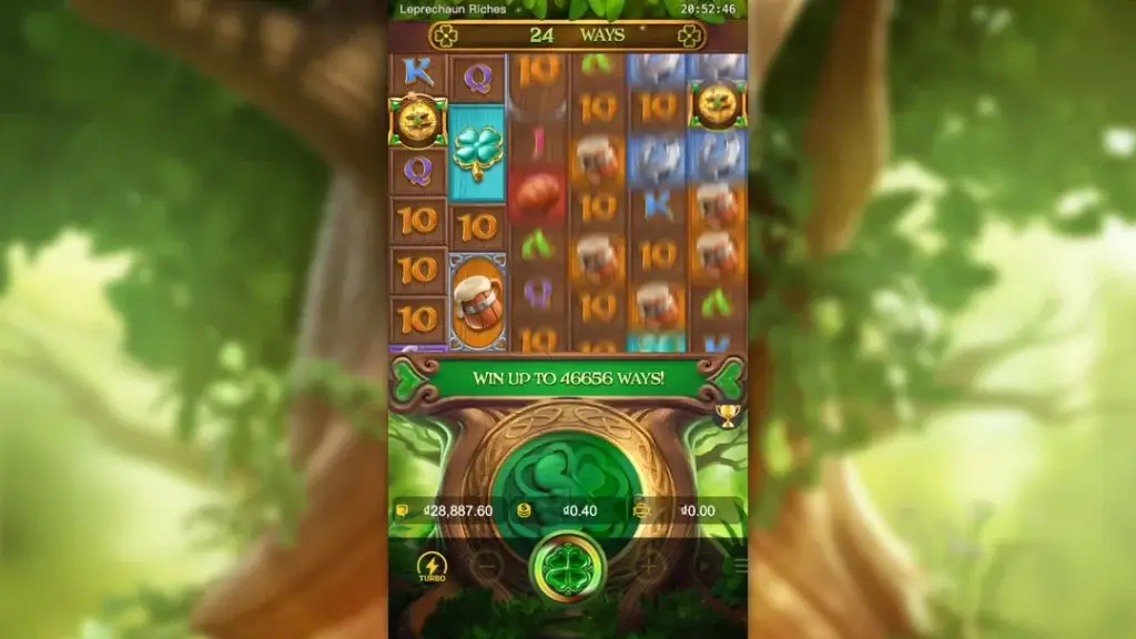 Ảnh giao diện chính game Leprechaun Riches (slot PG) chơi tại LC79