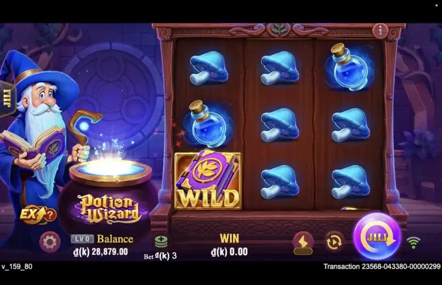 Ảnh bảng biểu tượng & tính năng game Potion Wizard (slot JILI) chơi tại LC79