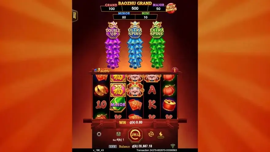 Ảnh bảng biểu tượng & tính năng game 3 Lucky Baozhu (slot JILI) chơi tại LC79