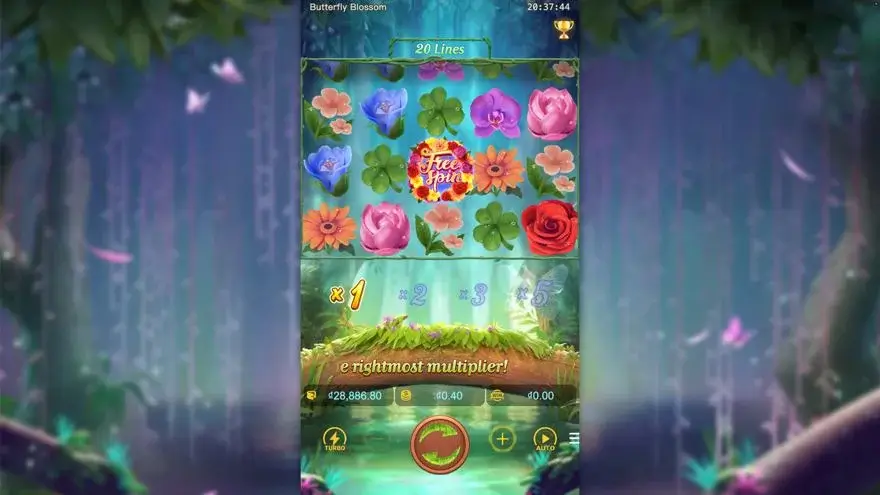 Ảnh bảng biểu tượng & tính năng game Butterfly Blossom (slot PG) chơi tại LC79
