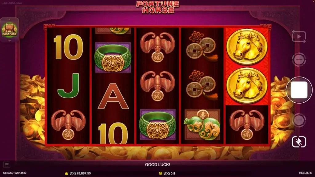 Ảnh giao diện chính game Fortune Horse (slot JDB) chơi tại LC79