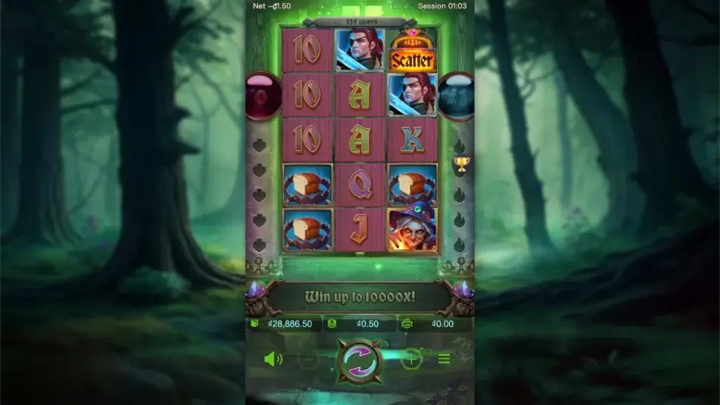 Ảnh giao diện chính game Grimms' Bounty: Hansel & Gretel (slot PG) chơi tại LC79