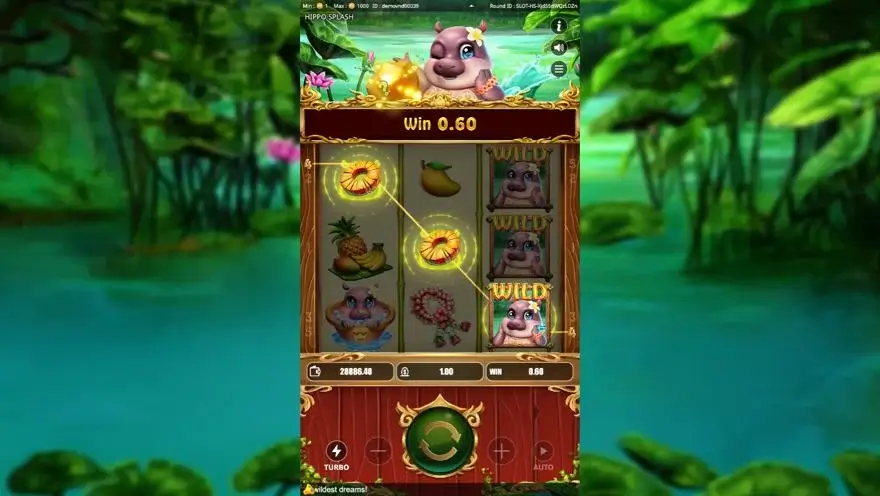 Ảnh bảng biểu tượng & tính năng game Hippo Splash (Kingmidas #) (slot) chơi tại LC79