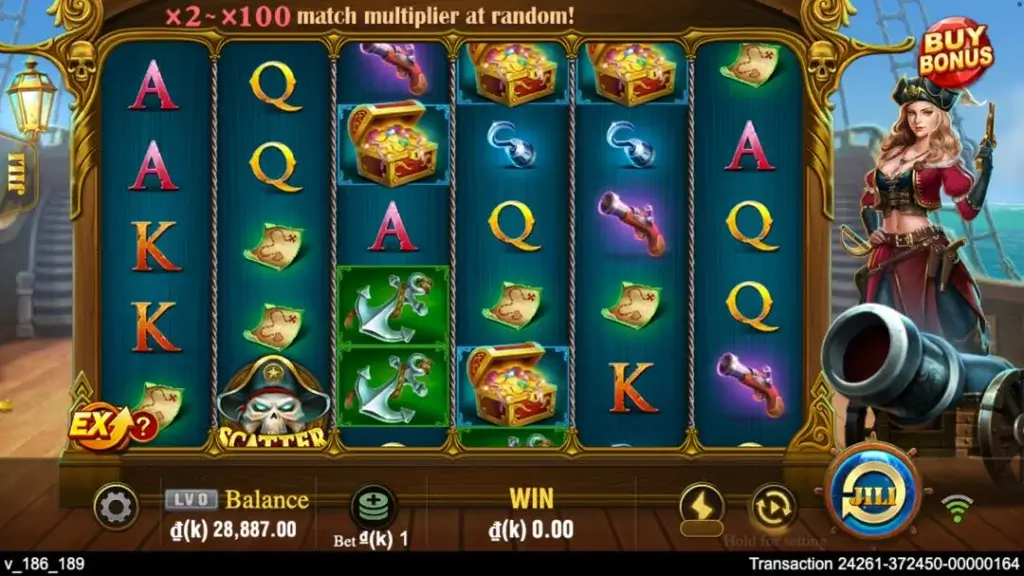 Ảnh giao diện chính game Pirate Queen (slot JILI) chơi tại LC79