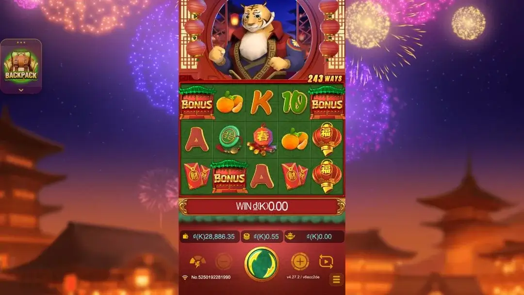 Ảnh giao diện chính game Prosperity Tiger (slot JDB) chơi tại LC79