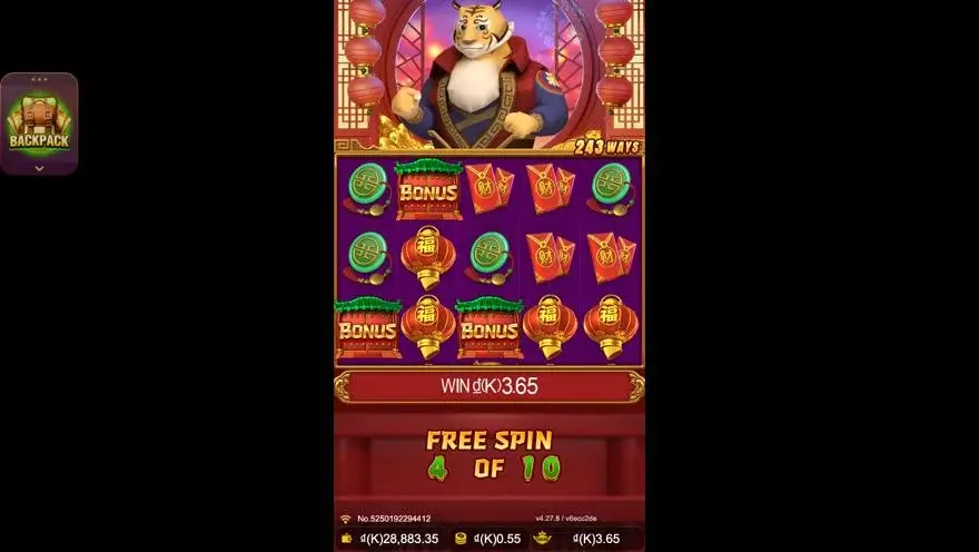 Ảnh bảng biểu tượng & tính năng game Prosperity Tiger (slot JDB) chơi tại LC79