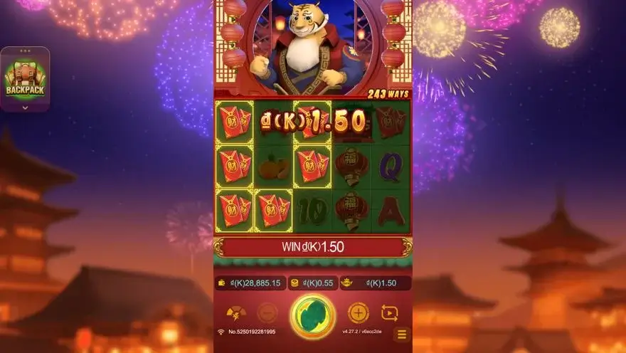 Ảnh bảng biểu tượng & tính năng game Prosperity Tiger (slot JDB) chơi tại LC79