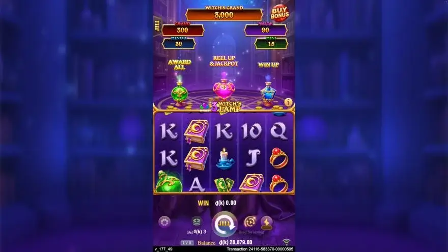 Ảnh bảng biểu tượng & tính năng game so sánh 3 witch's lamp lc79 (slot) chơi tại LC79