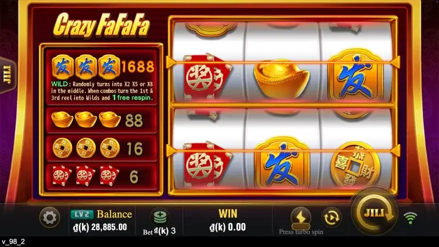 Ảnh màn hình gameplay game so sánh crazy fafafa lc79 (slot) chơi tại LC79