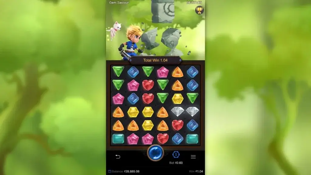 Ảnh giao diện chính game Gem Saviour (slot PG) chơi tại LC79