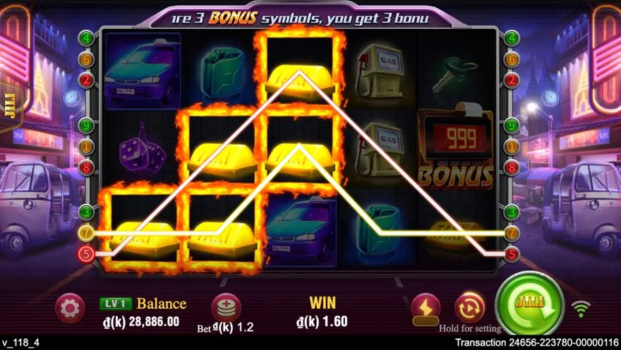 Ảnh màn hình gameplay game Happy Taxi (slot JILI) chơi tại LC79