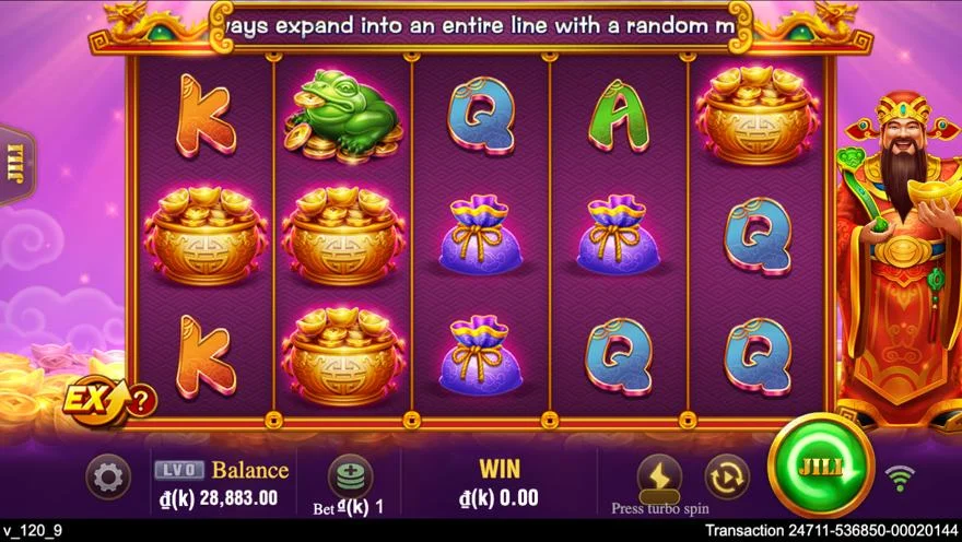 Ảnh màn hình gameplay game JILI CAISHEN (slot JILI) chơi tại LC79