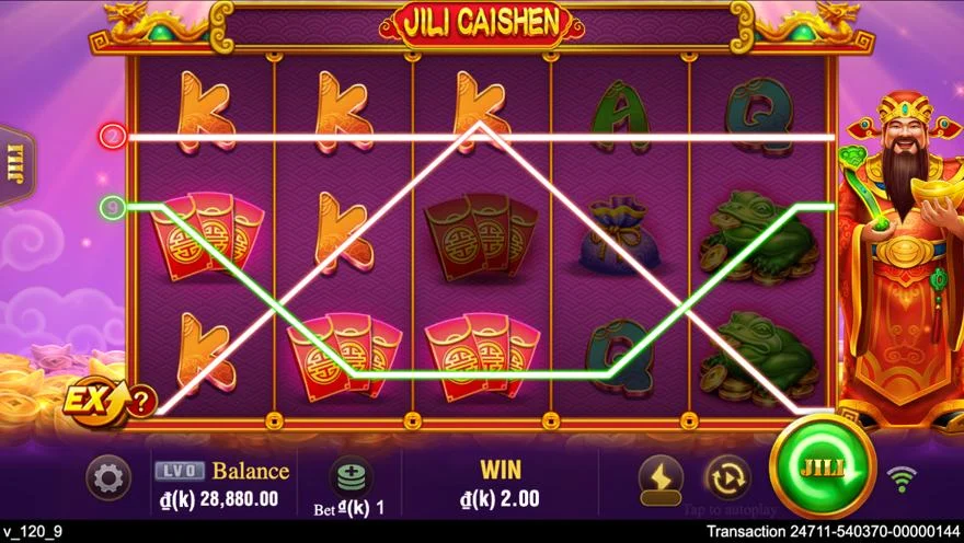 Ảnh bảng biểu tượng & tính năng game JILI CAISHEN (slot JILI) chơi tại LC79