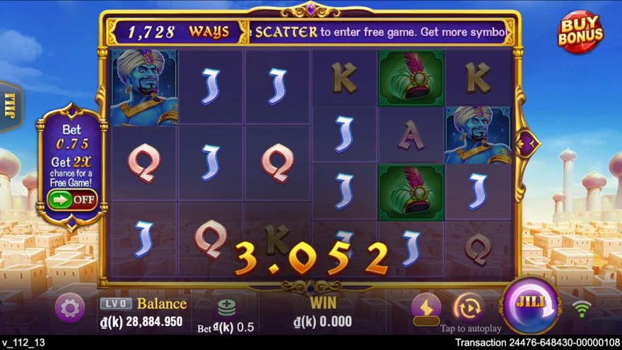 Ảnh màn hình gameplay game Magic Lamp (slot JILI) chơi tại LC79