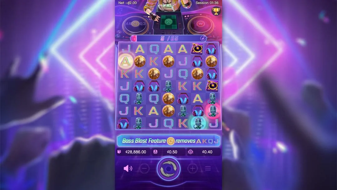 Ảnh giao diện chính game Rave Party Fever (slot PG) chơi tại LC79