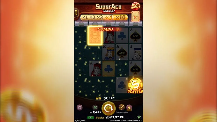 Ảnh màn hình gameplay game Super Ace Deluxe (slot JILI) chơi tại LC79